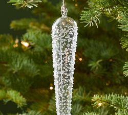 Textured Glass Icicle Ornament