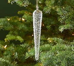 Textured Glass Icicle Ornament