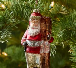 Santa Skiing Ornament