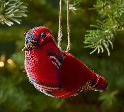 Plaid Bird Ornament