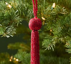 Red Beaded Tassel Ornament