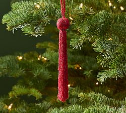 Red Beaded Tassel Ornament