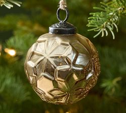 Gold Flower Print Ornament
