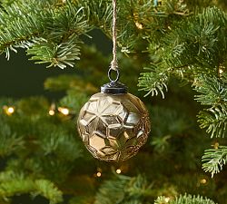 Gold Flower Print Ornament