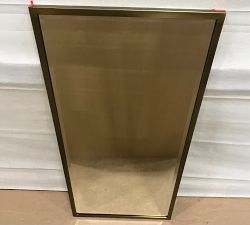 Open Box: Kensington Rectangular Slim Mirror, French Cleat Mount - Tumbled Brass