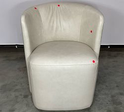 Open Box: Preston Leather Dining Chair - Pebble, Statesville