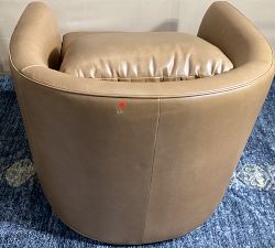 Open Box: Remmy Leather Petite Swivel Armchair - Churchfield Camel