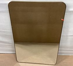 Open Box: Slim Profile Rounded Edge Mirror (24"W x 36"H) - Brass