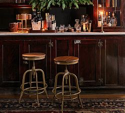 Leary Reclaimed Wood Swivel Counter Stool