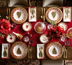 Nostalgic Christmas Icon Stoneware Appetizer Plates - Mixed Set of 4
