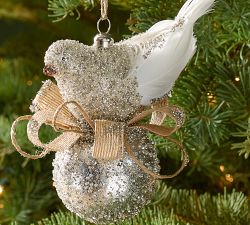 Glitter Glass Bird Ornament
