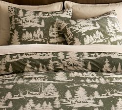 Winter Pines Percale Duvet Cover