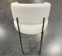 Open Box: Baldwin Bar Stool (30.5") - Performance Casual Chenille White, Brass
