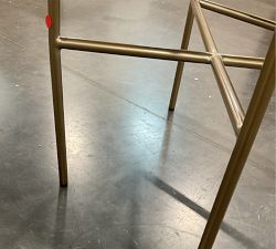 Open Box: Baldwin Bar Stool (30.5") - Performance Casual Chenille White, Brass