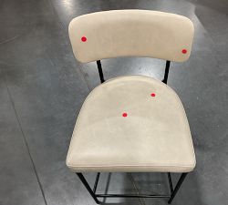 Open Box: Maison Leather Counter Stool (24") - Statesville Pebble, Antique Bronze