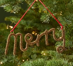 Beaded Merry Ornament