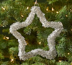 Beaded Silver Star Ornament