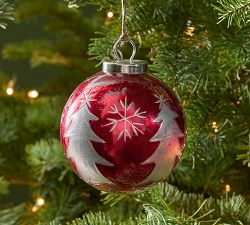 Red Cut Glass Ornament
