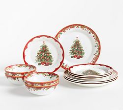 Nostalgic Christmas Stoneware 12-Piece Dinnerware Set