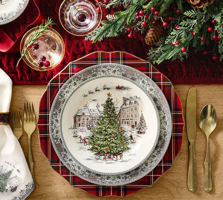 Christmas in the Country Stoneware Dinner Plates | Pottery Barn