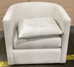 Open Box: Ayden Barrel Swivel Armchair (32") - Performance Boucle Oatmeal