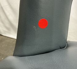 Open Box: Layton Leather Dining Side Chair - Performance Azure, Vintage Amber