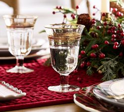 Gold Rim Goblets - Set of 4