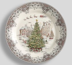 Vintage Christmas Stoneware Dinner Plates - Set of 4