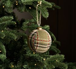Plaid Olive Green Ornament