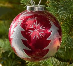 Red Cut Glass Ornament