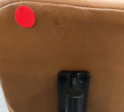 Open Box: Maison Leather Counter Stool (24") - Vintage Caramel, Antique Bronze