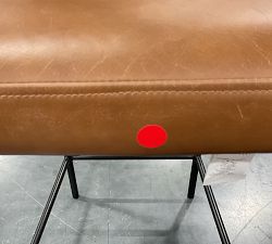Open Box: Maison Leather Counter Stool (24") - Vintage Caramel, Antique Bronze