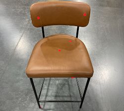 Open Box: Maison Leather Counter Stool (24") - Vintage Caramel, Antique Bronze