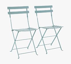 Open Box: Fermob Metal Outdoor Bistro Chairs, Set of 2 - Storm Gray