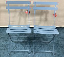 Open Box: Fermob Metal Outdoor Bistro Chairs, Set of 2 - Storm Gray