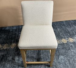 Open Box: Jake Armless Upholstered Counter Stool (26.5"H) - Performance Boucle Oatmeal, Seadrift Legs
