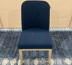 Open Box: Layton Grand Upholstered Dining Chair - Performance Heathered Basketweave Navy, Seadrift Legs