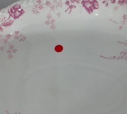 Open Box: LoveShackFancy Floral Bow Porcelain Serving Platter, Large (16.25"W) - Pink &amp; White