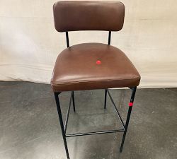 Open Box: Maison Leather Bar Stool (30"H) - Legacy Chocolate, Antique Bronze Frame