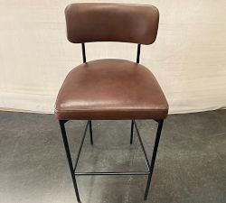 Open Box: Maison Leather Bar Stool (30"H) - Legacy Chocolate, Antique Bronze Legs