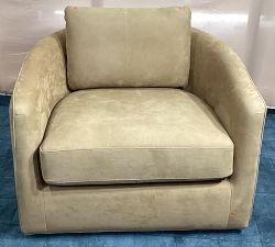 Open Box: Remmy Leather Swivel Armchair (39"W) - Nubuck Camel
