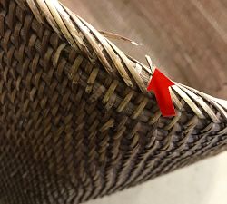 Open Box: Tava Handwoven Rattan Basket With Hoop Handles, Large (31"W x 14"H) - Natural
