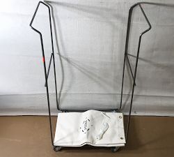 Open Box: Tall Canvas Caddie With Wheels, Small (18"W x 35"H) - Natural