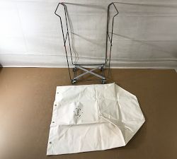 Open Box: Tall Canvas Caddie With Wheels, Small (18"W x 35"H) - Natural