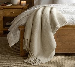 Mohair Solid Fringe Blanket