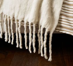 Mohair Solid Fringe Blanket