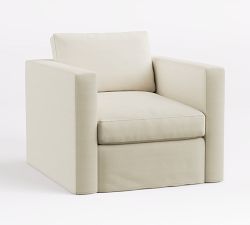 Jake Slipcovered Swivel Outdoor Lounge Chair