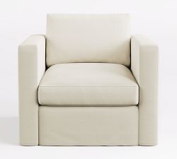 Jake Slipcovered Swivel Outdoor Lounge Chair