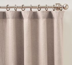 Open Box: Belgian Flax Linen Blackout Curtain (100"W x 108"L) - Smoky Quartz
