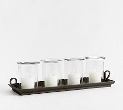 Open Box: Chamberstick Candle Holder Centerpiece (26"W x 7"H) &ndash; Bronze